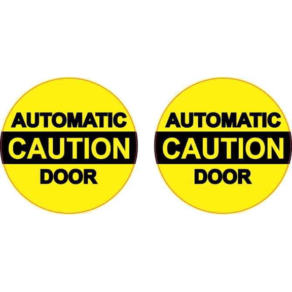 2in x 2in Caution Automatic Door Vinyl Stickers