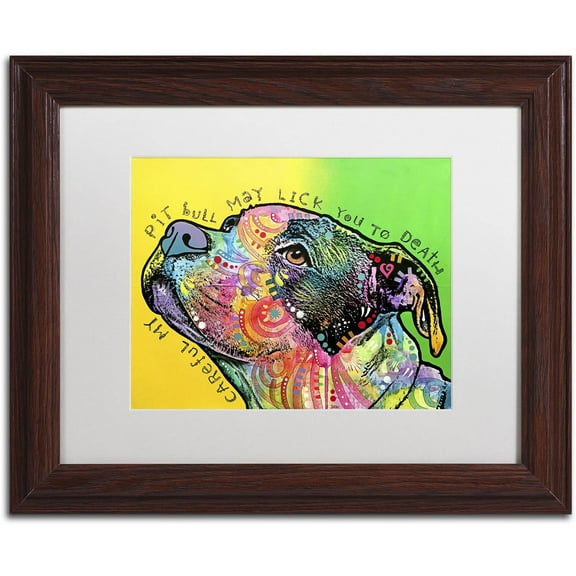 Trademark Fine Art 'Lick You to Death' Canvas Art by Dean Russo, White Matte, Wood Frame