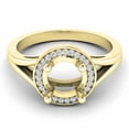thumbnail image 2 of 0.10 Carat (ctw) 10K Yellow Gold Round Cut White Diamond Ladies Bridal Split Shank Semi Mount Engagement Ring 1/10 CT, 2 of 4