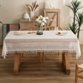 thumbnail image 2 of Enova Home High Quality Washable Rectangle Lace tablecloths, Wrinkle Resistant Washable Dining Room Table linen for Rectangle Tables 55" x 78", 2 of 5