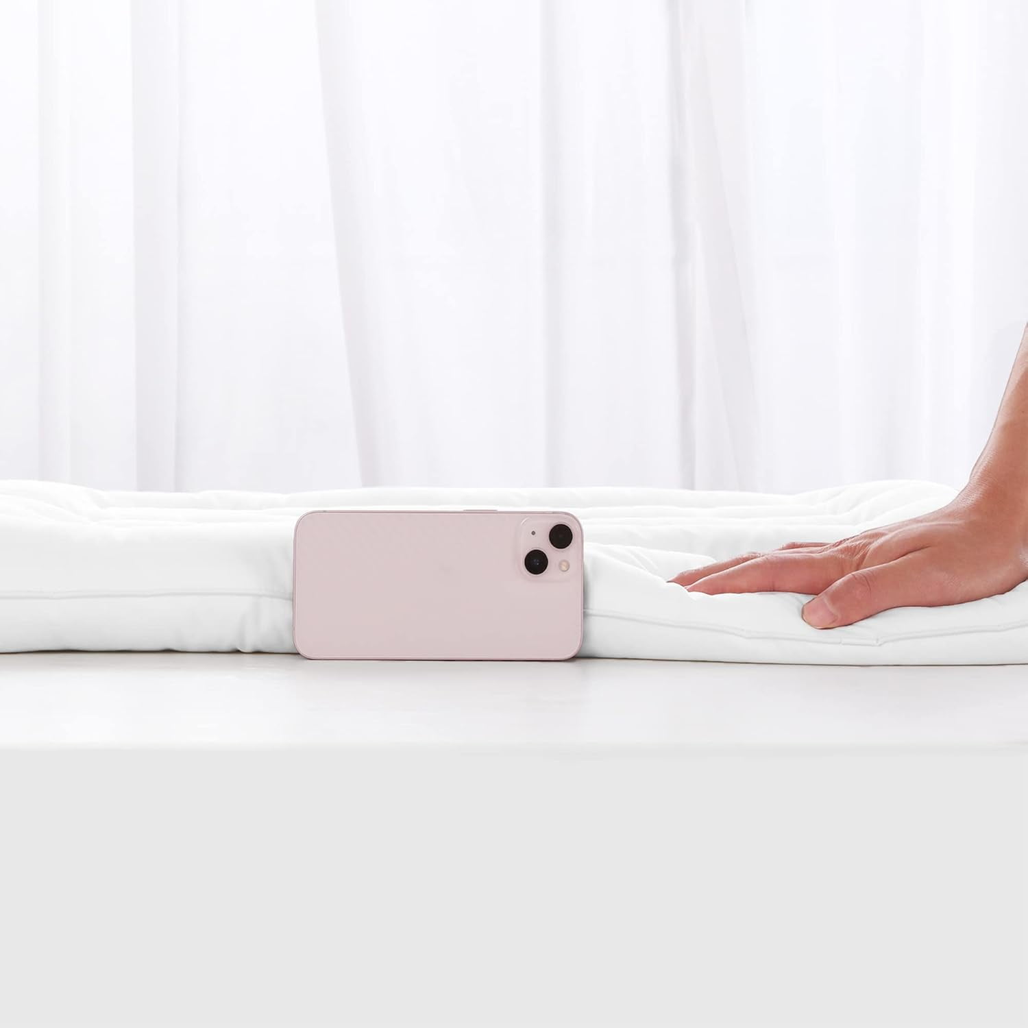Slim Body Pillow for Adult Stomach Sleeper Bed Pillows for Sleeping with Cotton Cover, White