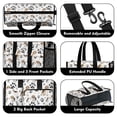 thumbnail image 3 of Teacher Tote Bag,Beagle Dog and Footprints Teacher Utility Tote Bag,Large Work Tote Bags for Women with Multiple Pockets,Top Zipper Closure,13.8x10.6x6.7 Inch, 3 of 5