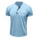 thumbnail image 3 of pstuiky camisetas para hombre, Blusa de manga corta con cuello vuelto, bolsillos y botones de color liso para hombre camisas casuales para hombre s, 3 of 5