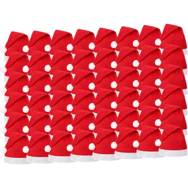 Gorro navideño suelto gorro navideño rojo y blanco felpa corta con puños blancos tela no tejida para talla adulto y actividades navideñas