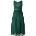 thumbnail image 2 of Miutii Junior Girls V Neck Bowknot Hollow Back Bridesmaid Pageant Prom Wedding Long Maxi Dress Army Green 16, 2 of 5