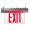Clear / Red, variant on Rp Lighting And Fans Rxel36 17" Green Led Double Faceplate Recessed Edge-Lit Exit