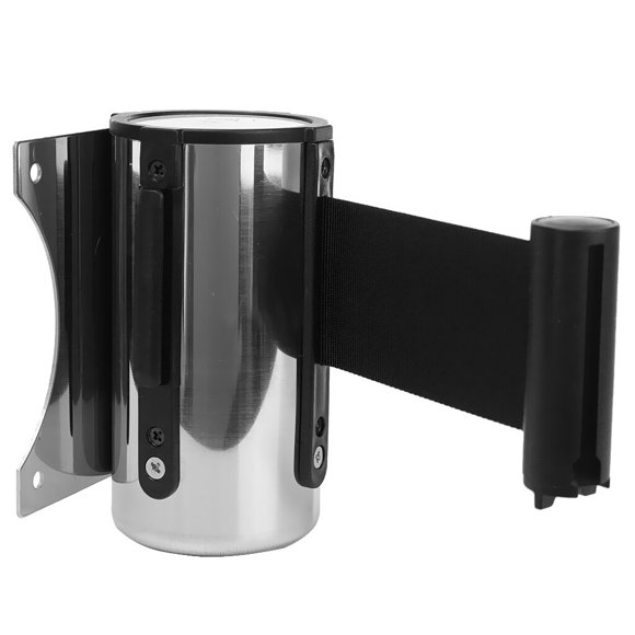 Langgg Stanchion Queue Barrier Wall Mount Crowd Control Retractable Ribbon 3m Black