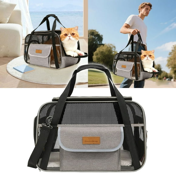 Animal de Compagnie Portable pour Chats et Chiens avec Fenêtre en Maille et Rembourrage Confortable pour un Voyage Sécuritaire