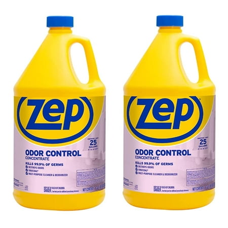 Zep Odor Control Concentrate - 1 Gallon (Case of 2) ECZUOCC1282 - Cleans, Deodorizes & Disinfects Many Household Germs, Removes Mildew Stains, Destroys Odors