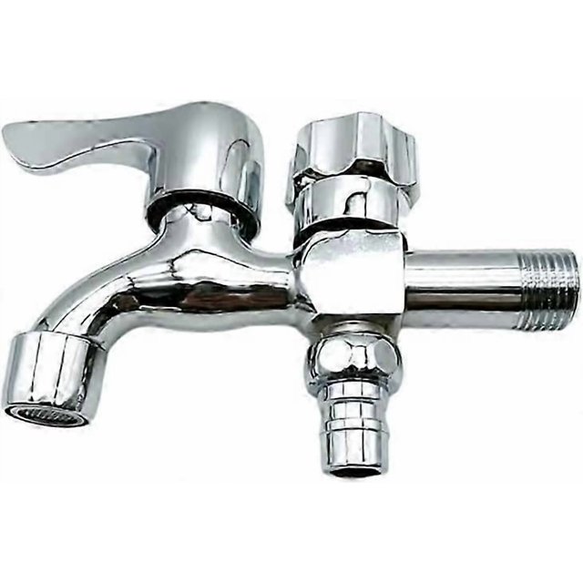 Outdoor Faucet Double Outlet Faucet,Double Outlet Garden FaucetHigh Quality Brass Outlet Faucet,Control Garden Faucet Double Outlet 3/4' Interface 3/