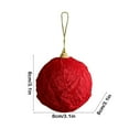 thumbnail image 3 of Aufmer 4 Pcs Fabric-Covered Christmas Foam Balls - 3.14in Decorative Hanging Ornaments for Tree/Window Decor(Red), 3 of 6