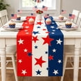 thumbnail image 1 of Uklsqma Independence Day Table Runner 180 x 33 cm Polyester Linen-Look Printed Multicolor Decorative for Dining Table Coffee Table Cabinet, 1 of 6