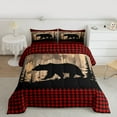 thumbnail image 2 of Homewish Wildlife Bear Men Bedding Comforter Set, Vintage Black Red Buffalo Twin Comforter Sets, Rustic Farmhouse Reversible Bedding Set, Luxury Bedroom Decor, 2 Pieces, 2 of 8