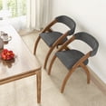 thumbnail image 4 of Gymax Dining Chair Set of 4 w/ Padded Cushion Curved Back Arched Rubber Wood Legs, 4 of 9