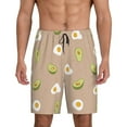 thumbnail image 3 of Lsque Egg and Avocado Mens Sleep Pajama Shorts,Short Pajama Pants, Cotton Ultra-Soft Knit-Small, 3 of 9