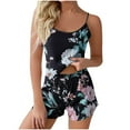 thumbnail image 2 of Censtreet Womens Cami Pajama Sets Soft Shorts Sleepwear Printed Set Camisole 2 Piece Cami Shorts Pj Nightwear, 2 of 5