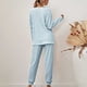 thumbnail image 1 of Pijama De Manga Larga, Con Cinturón, Suave Para La Piel, Informal, Elegante, Cuello Redondo Para Descansar En Casa Para Dormir ANGGREK Otros, 1 of 6