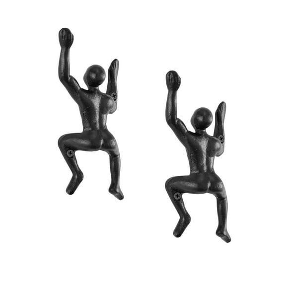 Danya B. "Wall Climber" Cast Iron Decorative Black Wall Mount Hook (Set of 2)