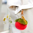 thumbnail image 4 of Handmade Plush Keychain Colorful Persimmon Plush Keychain with Lucky Blessing Band Fruit Plush Pendant, 4 of 8