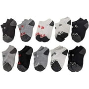 Fila Kids Boys 10-Pack Half Cushion No Show Socks Basic Logo - Multi, Boys Small Shoe Sizes 7-10