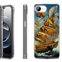Shockproof Protective Phone Case for iPhone 16e, by OneToughShield - Butterfly Ship