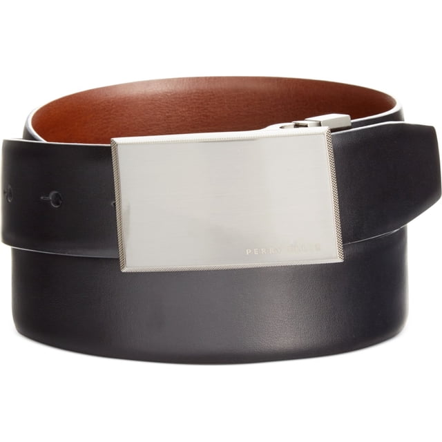 Perry Ellis Cinturón reversible para hombre, negro, 40 Perry Ellis Medio