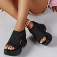 thumbnail image 2 of Rokment Platform Athletic Mesh Walking Nursing Sandals for Women 2026 Comfortable Stretchy Hollow out Open Toe Chunky Wedge High Heels Casual Orthotic Slip on Summer Shoes Black Size 6, 2 of 7