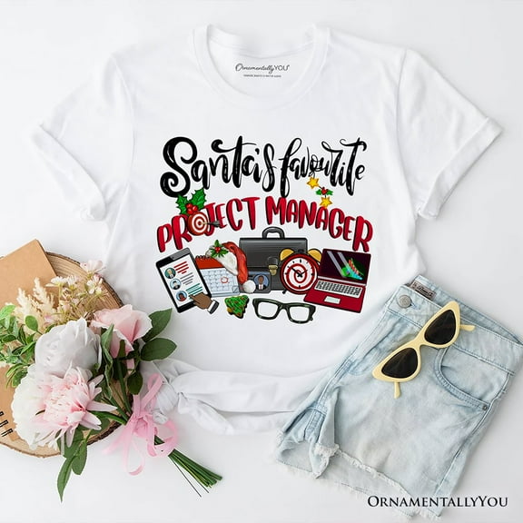 Santa’s Favorite Project Manager T-Shirt, Festive Office Holiday Tee
