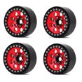 thumbnail image 4 of yeacher 4 Pcs Jantes de Roues en Alliage d'Aluminium de 2,2 Pouces pour Voitures d'Escalade, Conception à 8 Trous en Noir avec Accents Rouges, Longueur Hexagonale 12 mm, 4 of 6