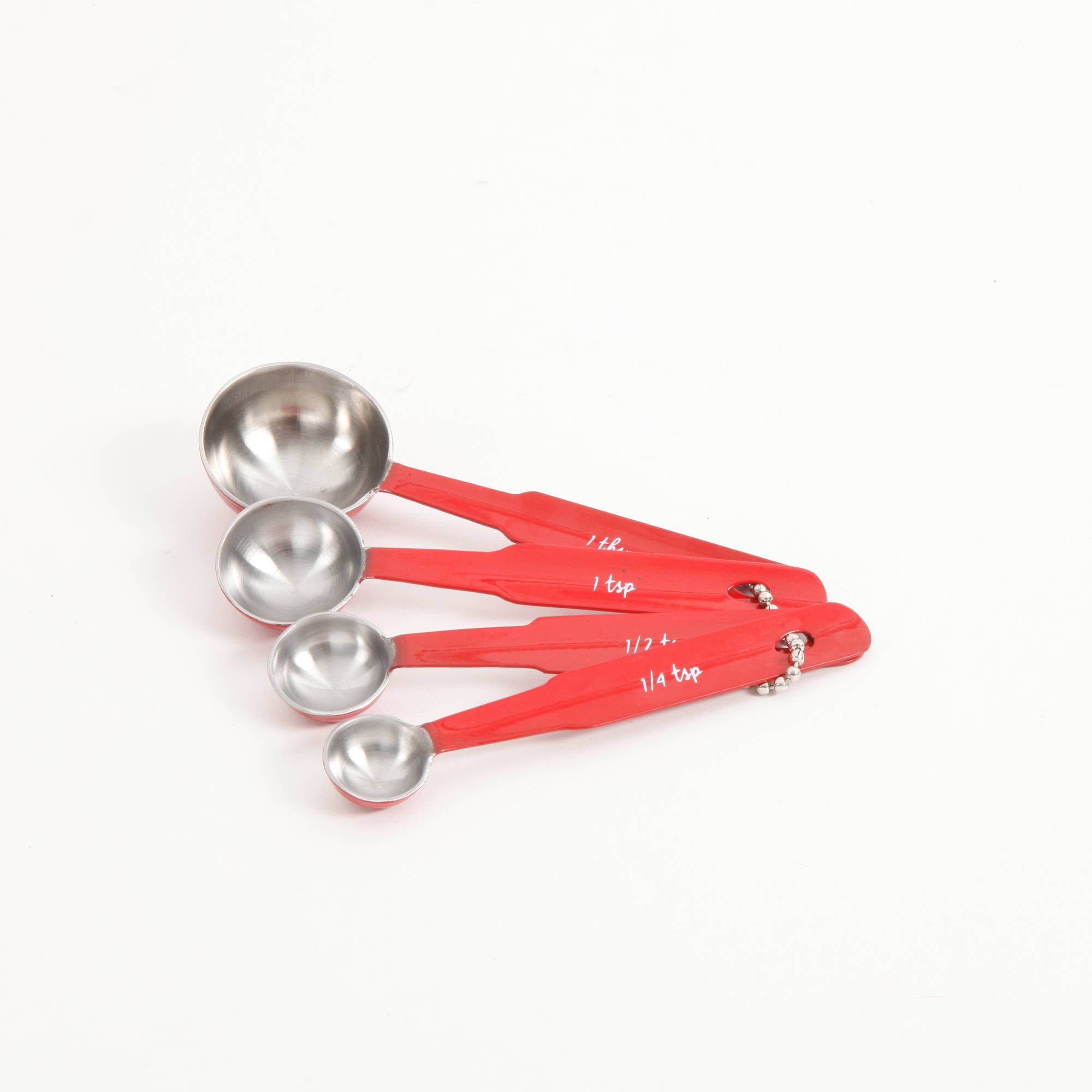 4 Pc Red Apple Shaped Ceramic Measuring Spoon Set
