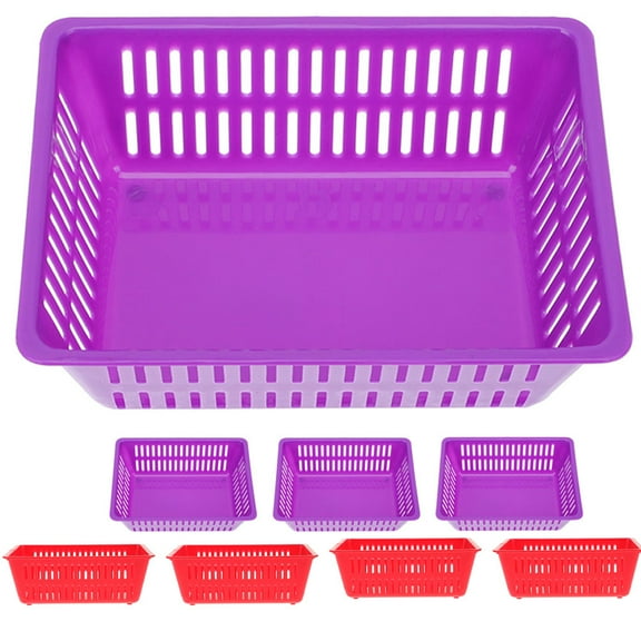 LOLIPPYY Pantry Storage Baskets Red Plastic 8Pcs