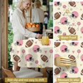 thumbnail image 5 of Football Helmet Beige Pattern Round Tablecloth 70"x70", Wrinkle Resistant Wipeable Table Cover for Kitchen Dining Room Picnic Patio and Party, 5 of 6
