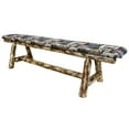 thumbnail image 3 of Glacier Country Collection Plank Style Bench, 6 Foot w/ Woodland Upholstery, 3 of 4