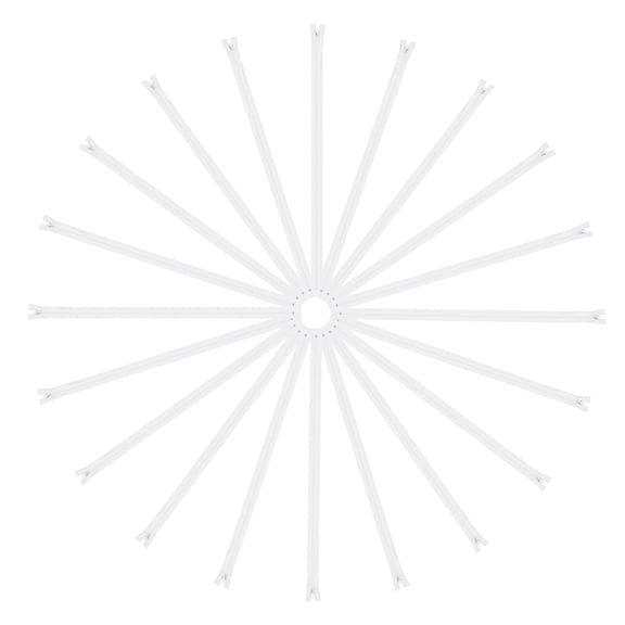 20Pcs 24 Inch #3 Nylon Coil Zippers for Sewing, Supplies Zippers Bulk for Tailor Sewing Crafts, White