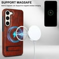 thumbnail image 5 of ShellTech Case for Samsung Galaxy S23,Magnetic Leather Mag-Safe Case Hidden Kickstand Cover for Galaxy S23,Brown, 5 of 8