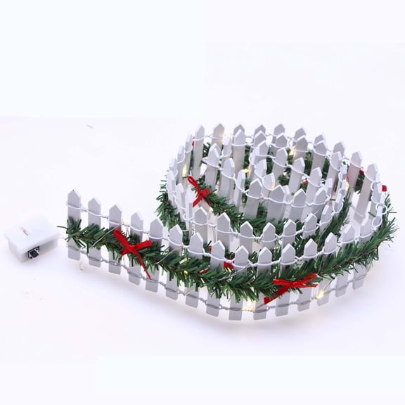 Christmas Village Accessories Fairy Garden Fence,35 inch Small Picket Fence Wooden Decorative,Christmas Fairy Garden Fence,Dollhouse Landscape Crafts, Holiday Miniature Fencing Xmas Gift