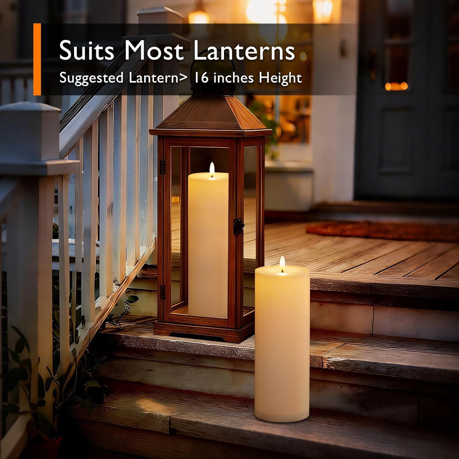 Homemory Flameless Pillar Candles Waterproof Outdoor Battery Operated LED with Remote and Timer, Set of 2, 4" x 12"