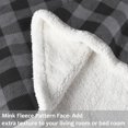 thumbnail image 4 of Buffalo Plaid Sherpa Throw TV Blanket, Super Soft Reversible Fleece Blanket for Cabin Bed or Couch, Catalonia series by Terrania, Black Plaid, 50" x 60"., 4 of 7