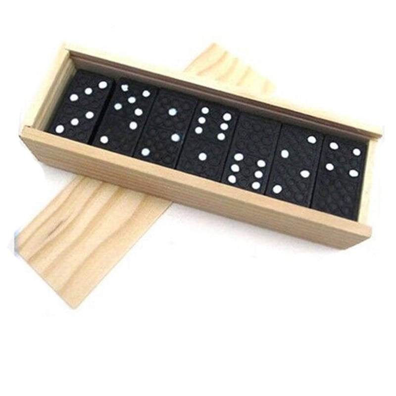 Traditional Domino game - 28 pieces plus wooden box and sliding