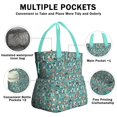 thumbnail image 3 of Pitbull Dog and Flower Floral Drawstring Lunch Bag Women - Drawstring Lunch Bag Insulated for Work Office - Stain-Resistant Large Lunchbags for Women with Multi-Pockets, 3 of 6