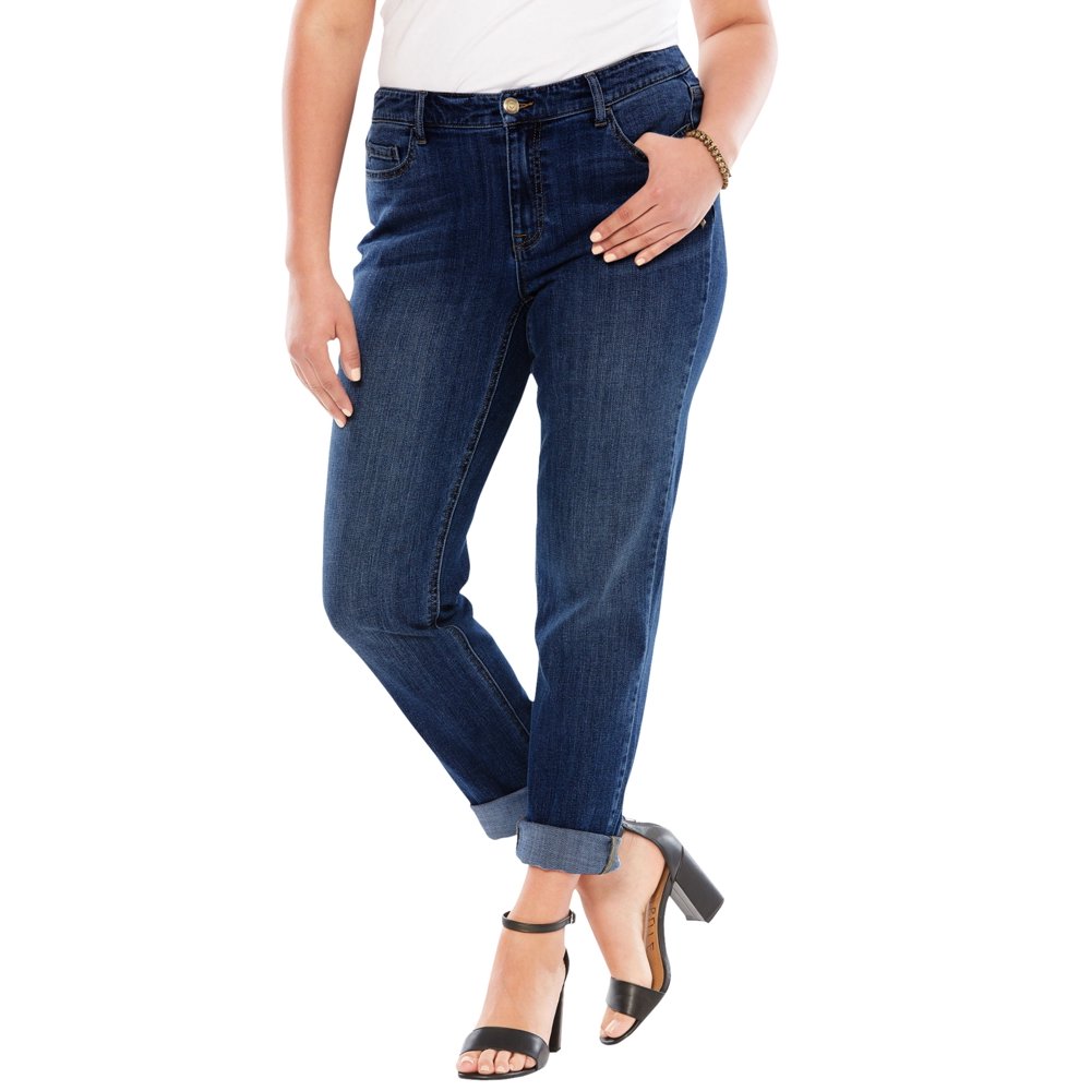 Roaman's - Roamans Women's Plus Size Boyfriend Jean With Invisible 