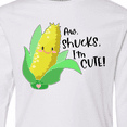 thumbnail image 4 of Inktastic Aw, Shucks, I'm Cute Corn Humor Long Sleeve Youth T-Shirt, 4 of 5