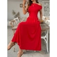 thumbnail image 5 of Women's Single Shoulder Midi Dress with Pockets 65% viscose 35% polyester Stretchy Body Not Lined Elegant Everyday Wear, 5 of 22