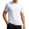 thumbnail image 4 of XAOFW Men's T-Shirts Summer Round Neck Loose Fit Tee Short Sleeve Stretch Solid Color Ice Silk T Shirt Home Lounging Versatile Top, 4 of 6
