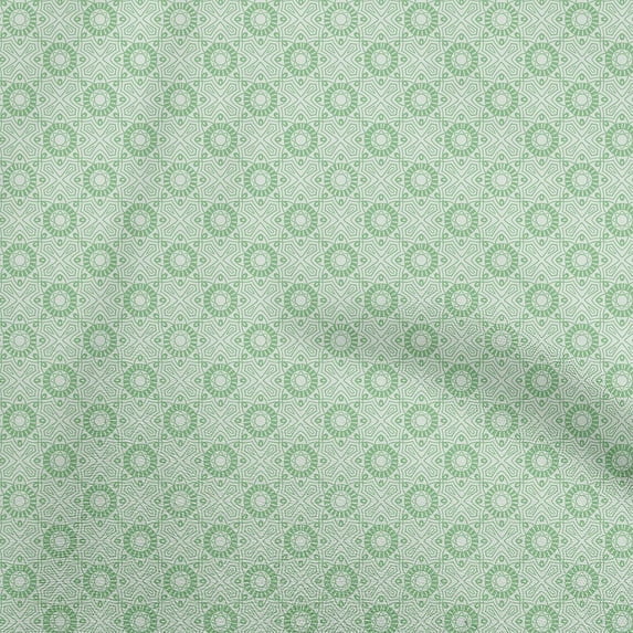oneOone Cotton Jersey Light Green Fabric Asian Tile Sewing Fabric By The Yard Printed Diy Clothing Sewing Supplies 58 Inch Wide