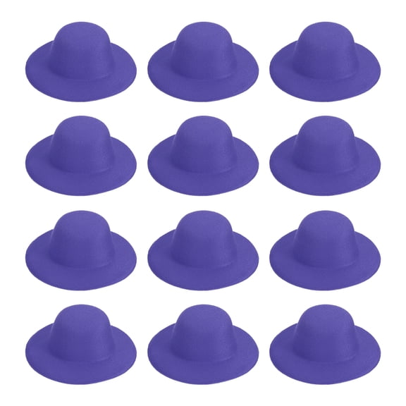 Uxcell Sombreros Formales Mini de 3.1 Pulgadas, 12 Pcs Sombreros Miniatura para Manualidades Accesorios para el Cabello Decorar Muñecas Muñecos de Nieve, Púrpura