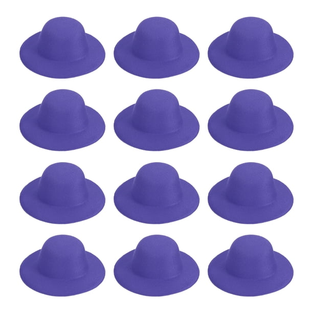 Uxcell Sombreros Formales Mini de 3.1 Pulgadas, 12 Pcs Sombreros Miniatura para Manualidades Accesorios para el Cabello Decorar Muñecas Muñecos de Nieve, Púrpura
