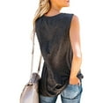 thumbnail image 4 of Camiseta sin mangas con cuello redondo y estampado de gato para mujer Pompotops lopia991112, 4 of 8