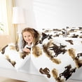 thumbnail image 4 of jejeloiu Western Cowboy Hats Full Size Comforter Sets,Rustic Farmhouse Horse Bedding Comforter Set,Brown White Bedding Sets For Boys Kids,Super Cozy Room Decor,3 Pieces, 4 of 8