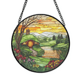thumbnail image 2 of The Shire Stained Glass Suncatcher, Hobbit House Window Hanging Decor, 2 of 6